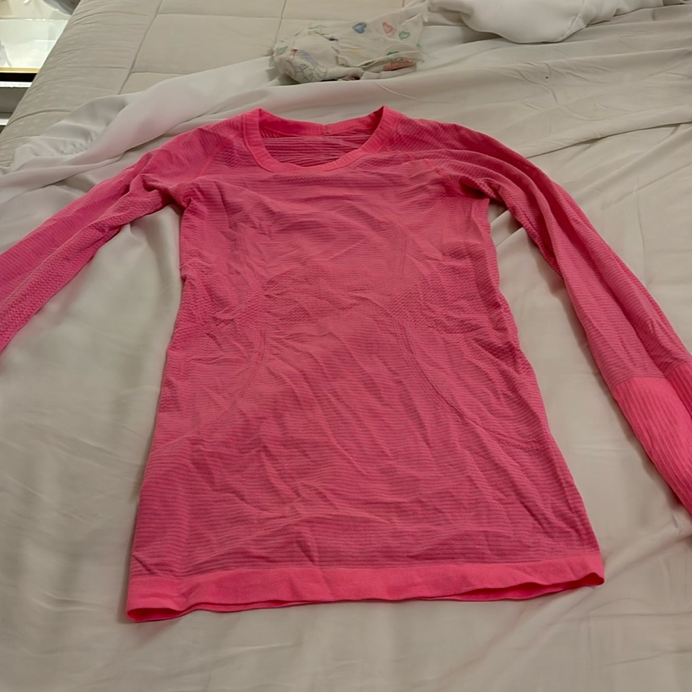Bright pink swiftly long sleeve. Barely worn - prefer lighter pink